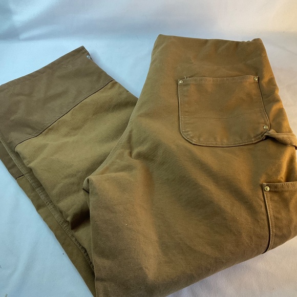 CARHARTT MENS QUILT LINED ZIP LEG 100% COTTON HEAVY DUCK OVERALLS SIZE 42x30 EUC - Picture 5 of 13